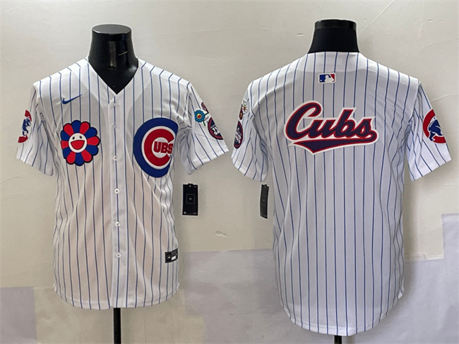 Men's Chicago Cubs Team Big Logo White 2025 Tokyo Series Limited Stitched Baseball Jersey Men's Chicago Cubs Team Big Logo White 2025 Tokyo Series Limited Stitched Baseball Jersey